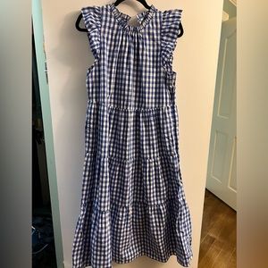 Jcrew blue gingham check dress